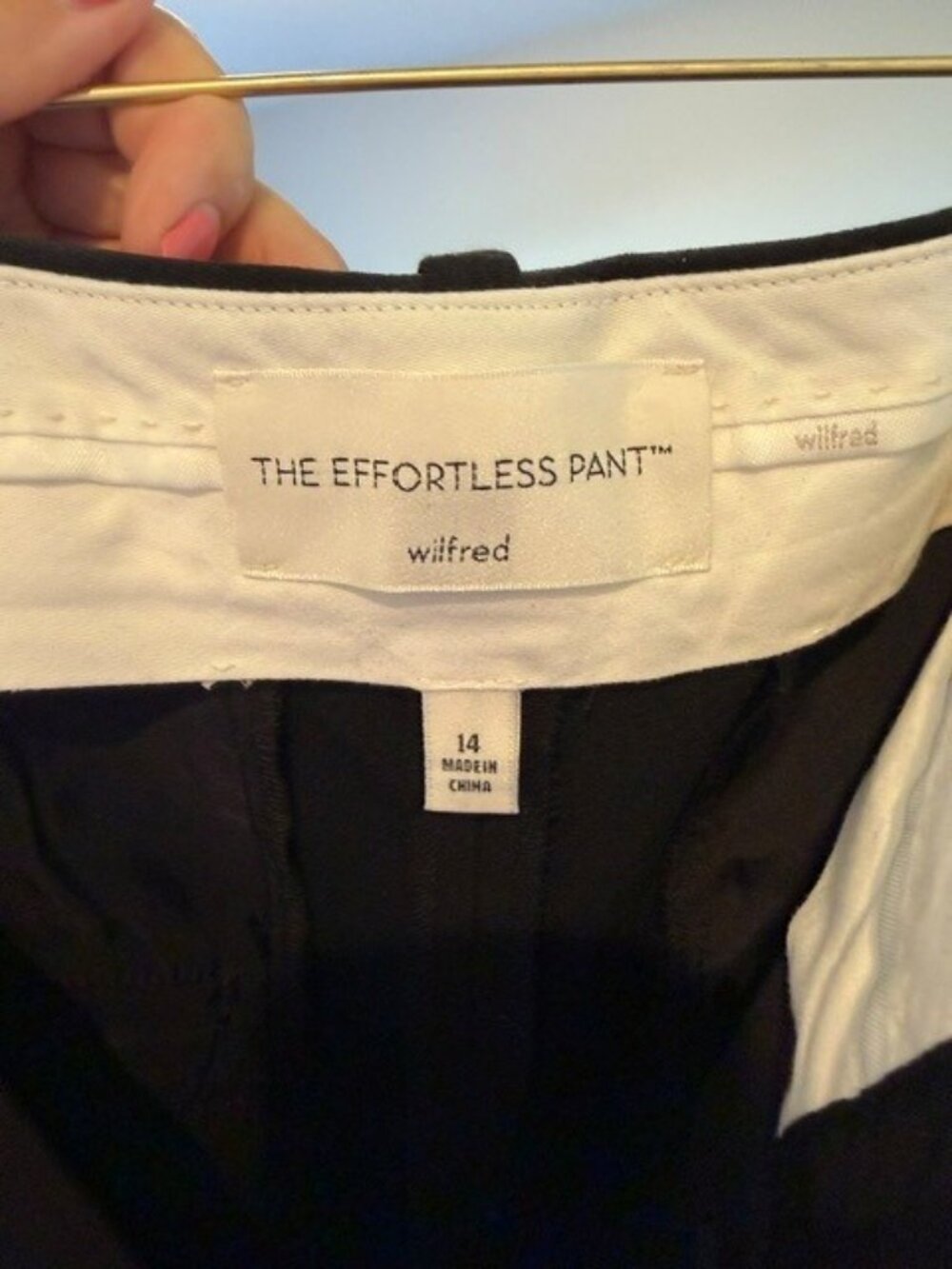 Aritzia Effortless Pants, Black, Size 14